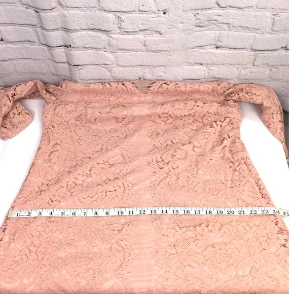 Lane Bryant Women's Romantic Feminine Lace Flounce Sleeve Pink Dress Size 14P - Picture 11 of 14